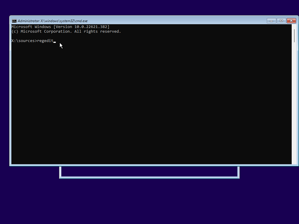 Command Prompt in Windows Installation